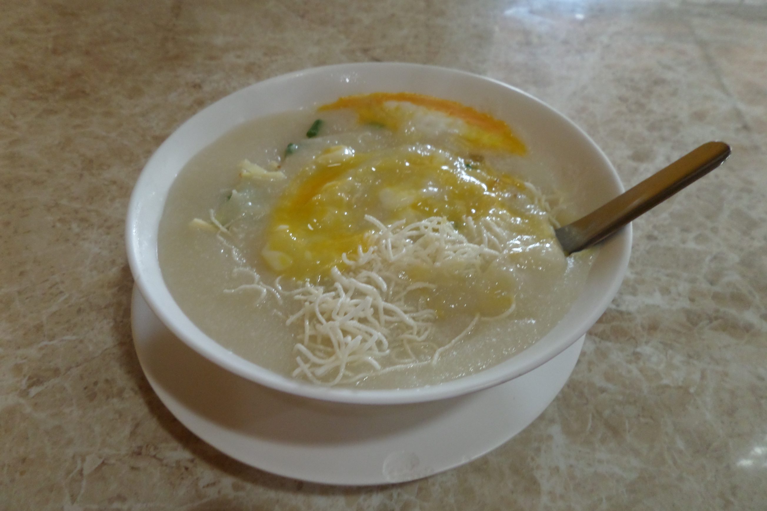 Rice soup with an egg