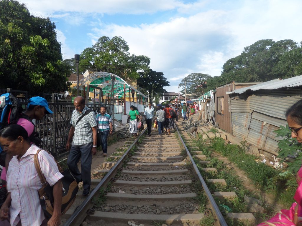 Kandy, walking on the rails