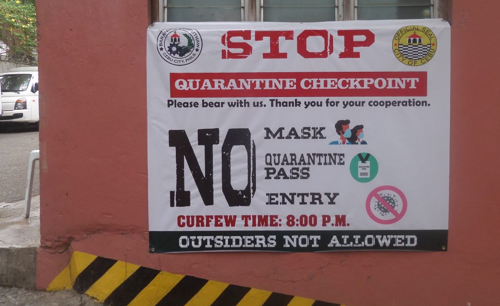 Quarantine sign, Cebu city, COVID-19